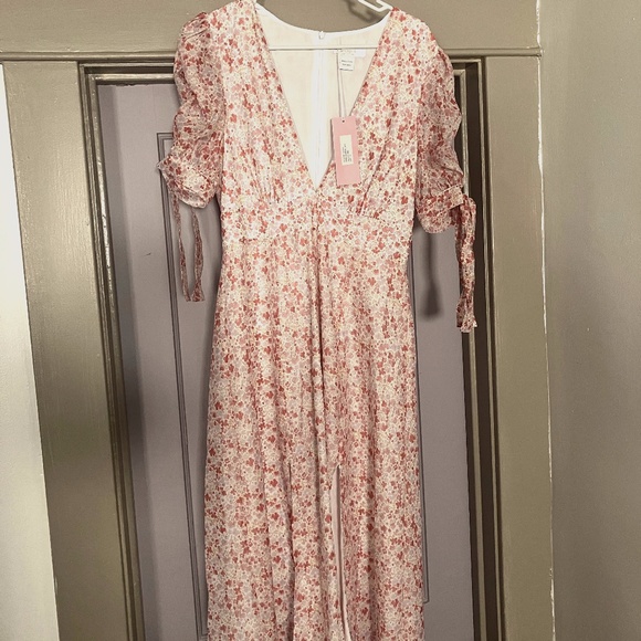 Collective The Label Floral Puff Sleeve Slit Midi Dress - Picture 1 of 5